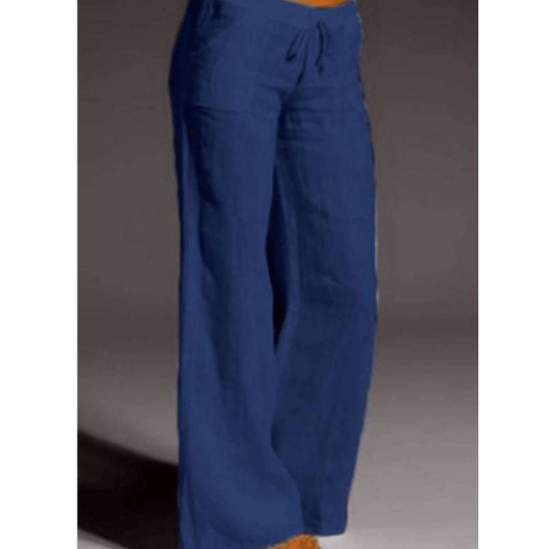 Sorelle | Women's Summer Wide - Leg Trousers with Drawstring | Relaxed Fit - Nalani - Fashion Clothing and Decor