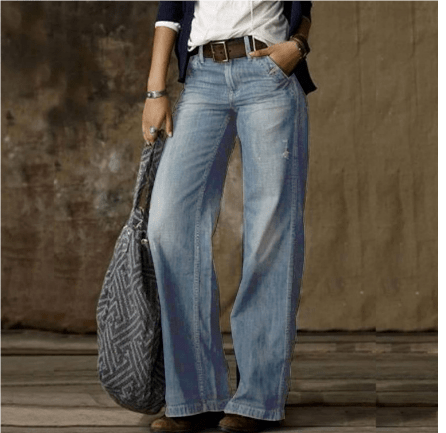 Sorelle | Women's Vintage Baggy Straight Leg Jeans | High Waist - Nalani - Fashion Clothing and Decor