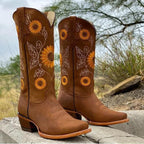 Soril - Bohemian Ibiza Sunflower Boots for Women - Nalani - Fashion Clothing and Decor