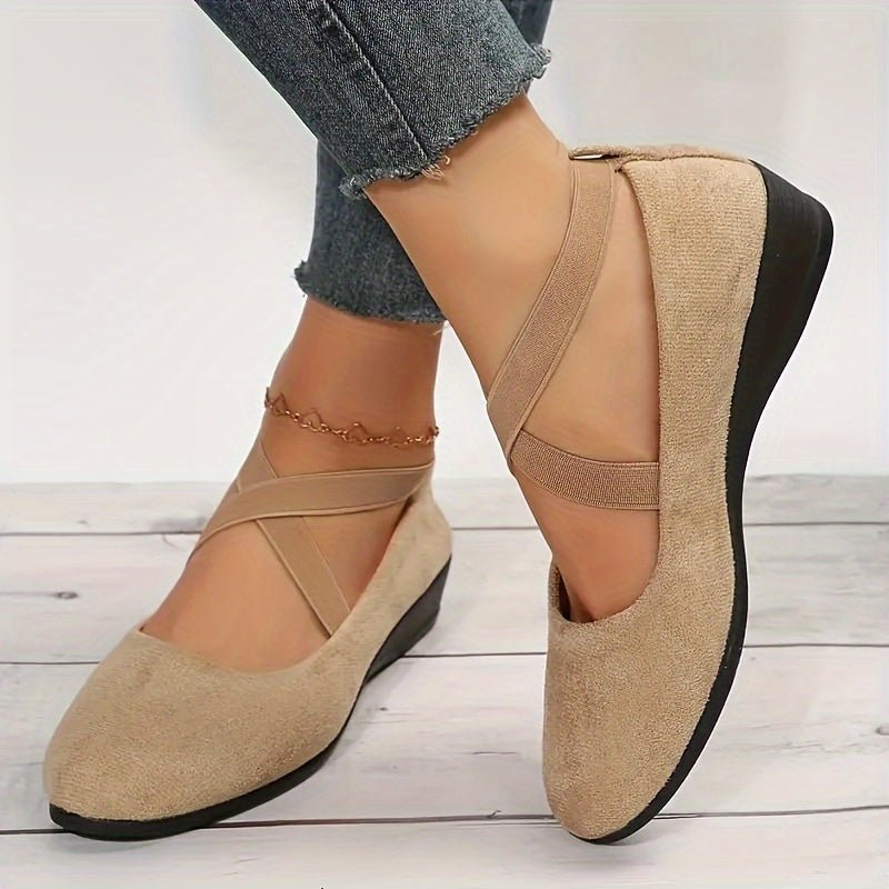 Soril | Women's ballet shoes with crossed straps and round toe | Casual - Nalani - Fashion Clothing and Decor