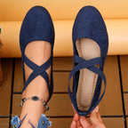 Soril | Women's ballet shoes with crossed straps and round toe | Casual - Nalani - Fashion Clothing and Decor