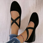 Soril | Women's ballet shoes with crossed straps and round toe | Casual - Nalani - Fashion Clothing and Decor