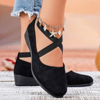 Soril | Women's ballet shoes with crossed straps and round toe | Casual - Nalani - Fashion Clothing and Decor