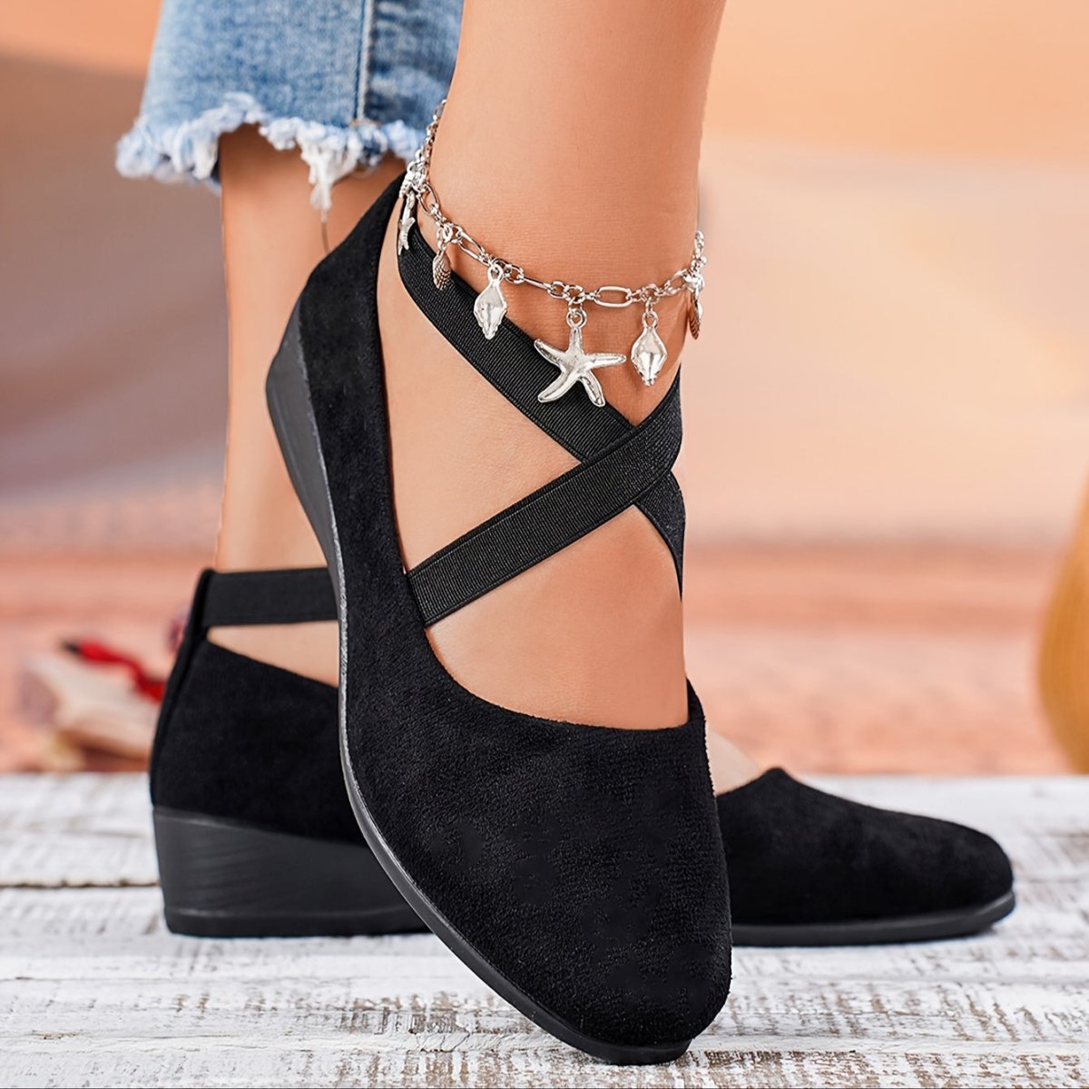 Soril | Women's ballet shoes with crossed straps and round toe | Casual - Nalani - Fashion Clothing and Decor