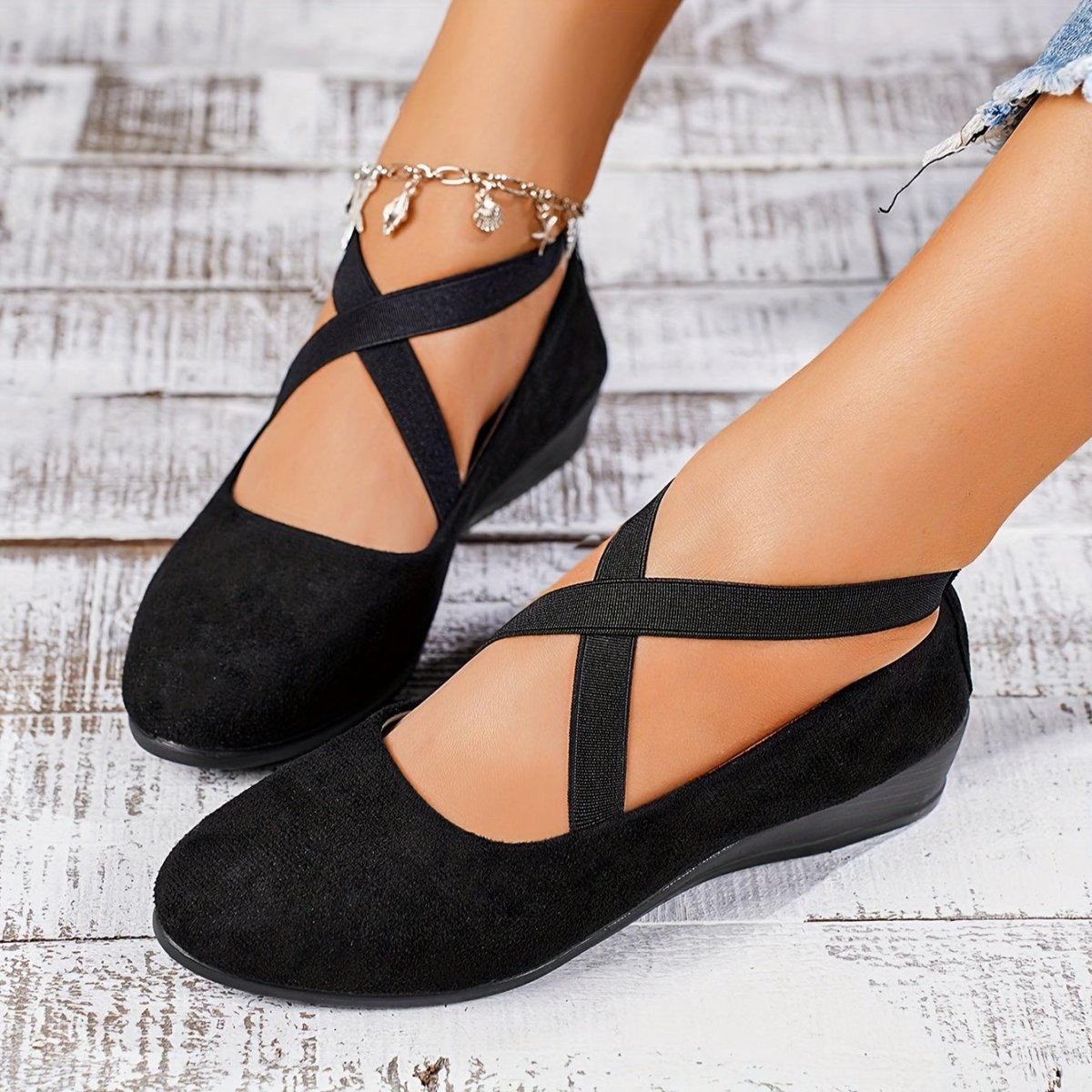 Soril | Women's ballet shoes with crossed straps and round toe | Casual - Nalani - Fashion Clothing and Decor