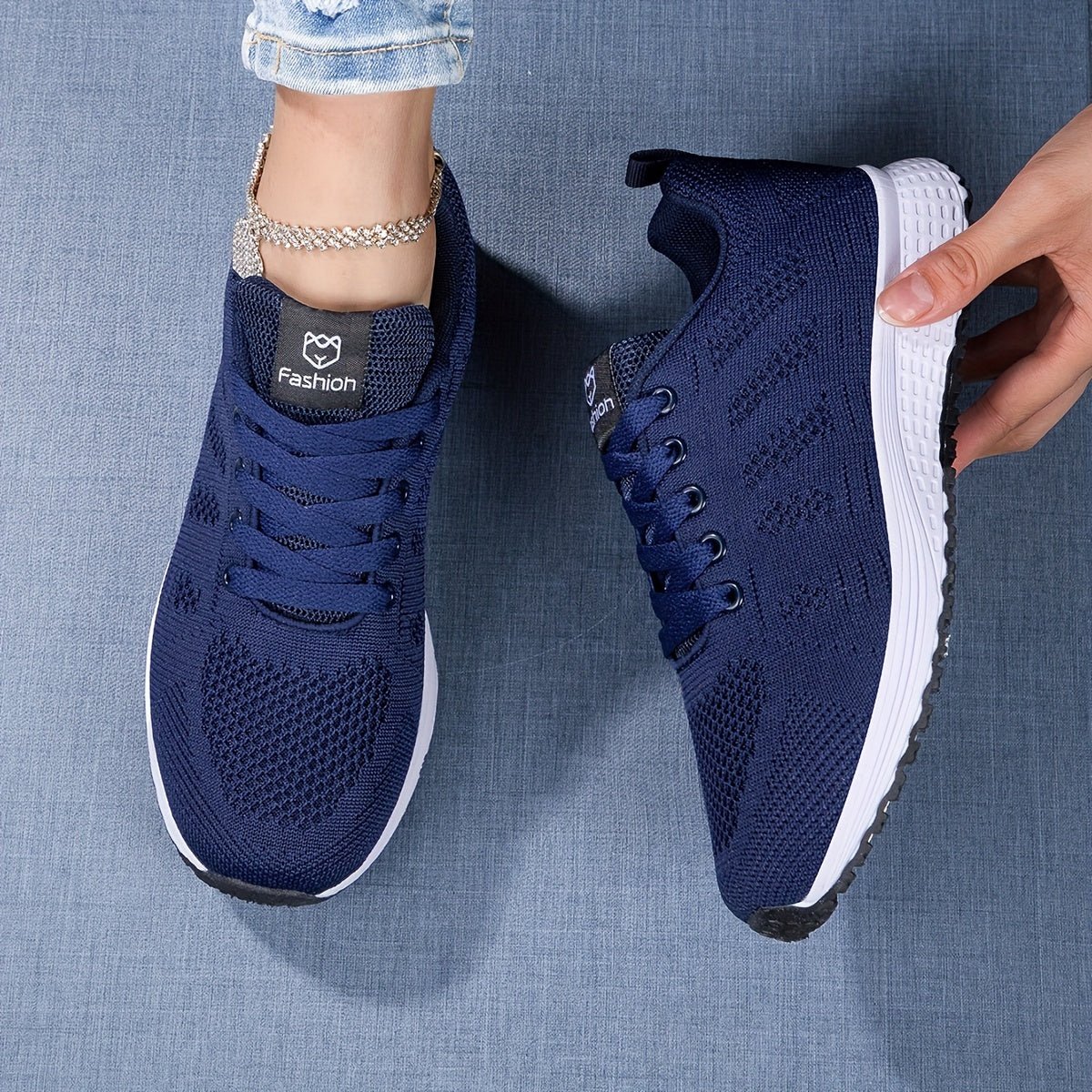 Soril | Women's Casual Knit Sneakers with Laces | Walking Shoes - Nalani - Fashion Clothing and Decor