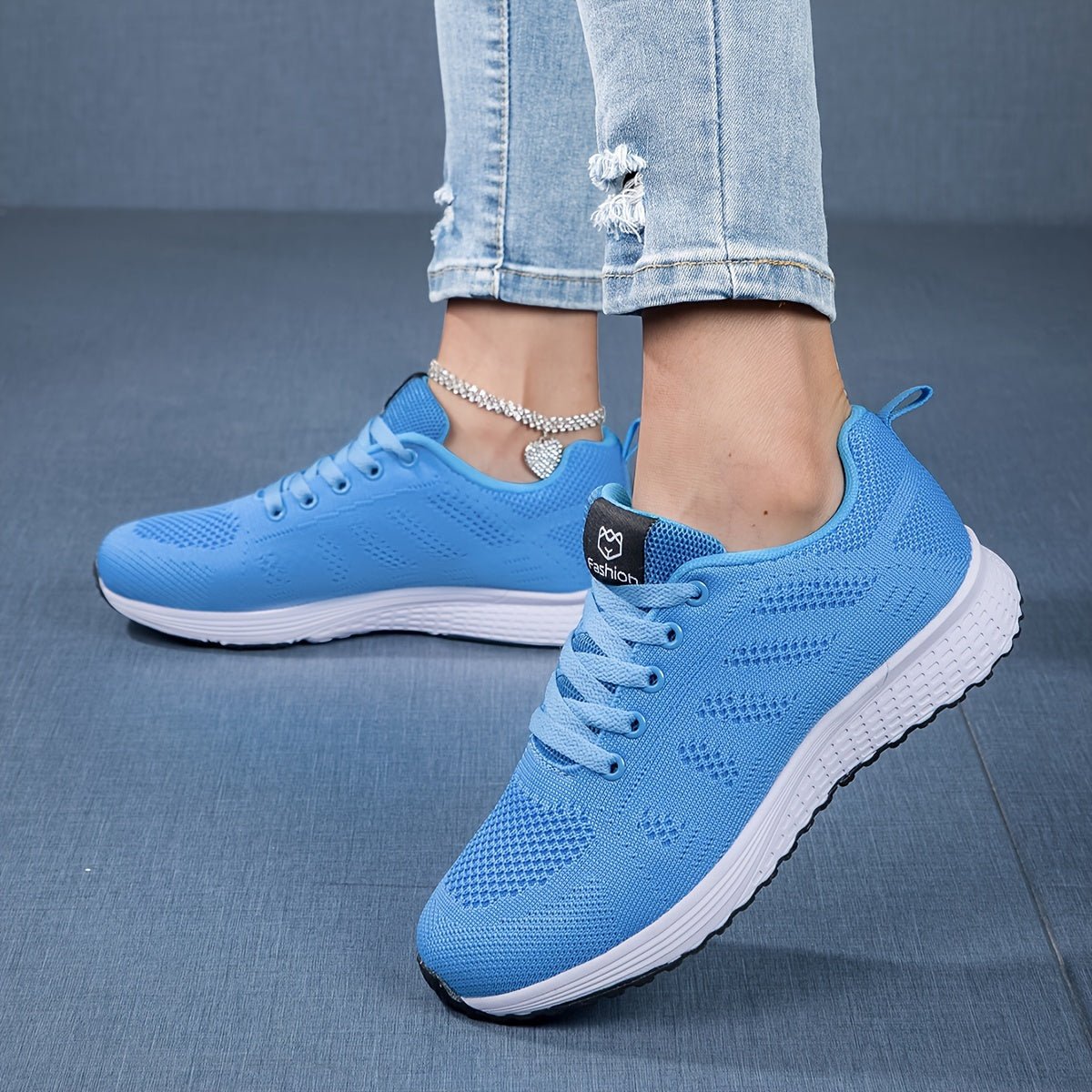 Soril | Women's Casual Knit Sneakers with Laces | Walking Shoes - Nalani - Fashion Clothing and Decor