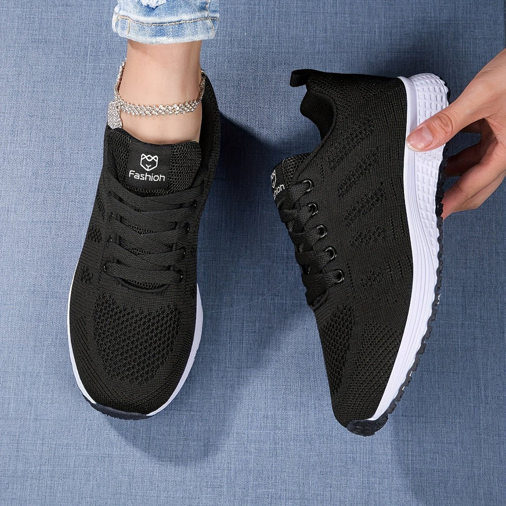 Soril | Women's Casual Knit Sneakers with Laces | Walking Shoes - Nalani - Fashion Clothing and Decor