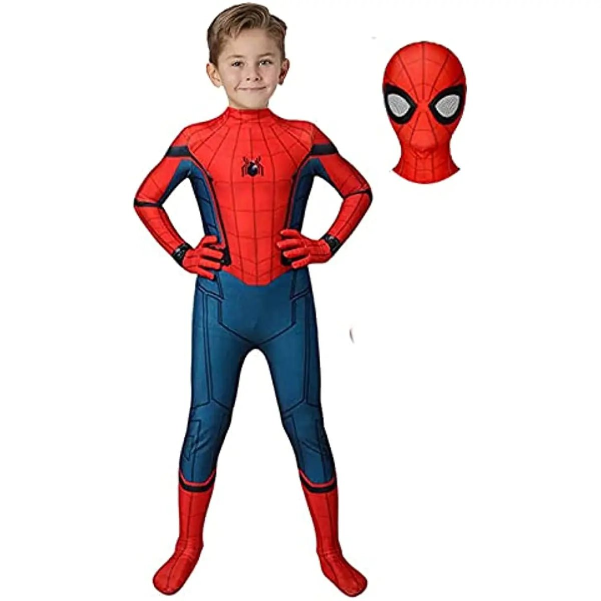 Spider Superhero Costume for Kids – Full Body Hero Suit with Mask for Halloween & Dress Up, Boys & Girls, 39-59 in - Nalani - Fashion Clothing and Decor