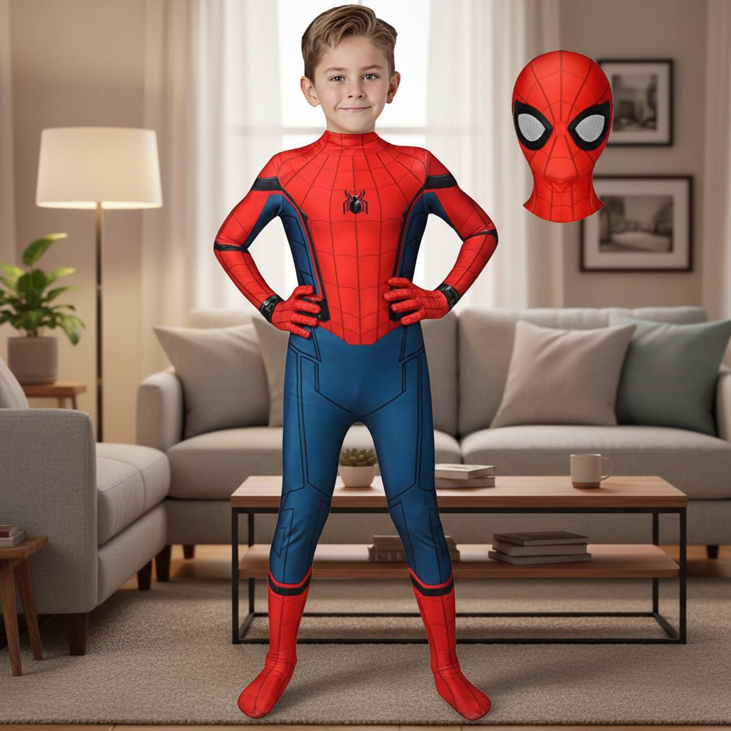 Spider Superhero Costume for Kids – Full Body Jumpsuit with Mask, 3D Print, Halloween & Cosplay, 39–59 in - Nalani - Fashion Clothing and Decor