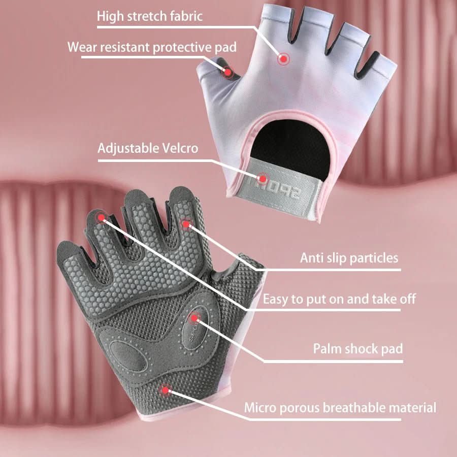 Sport & Fitness Gloves – Half Finger Workout Gloves for Weightlifting, Kettlebell & Cycling, Unisex, S–L – GripMax - Nalani - Fashion Clothing and Decor