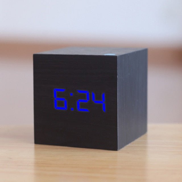 Square LED Clock With Time Date Temperature Display - Nalani - UK Fashion Clothing and Decor