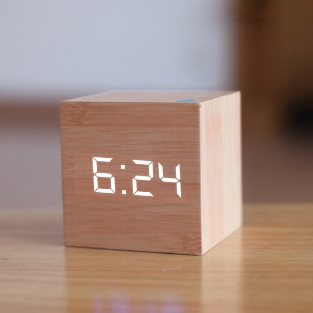 Square LED Clock With Time Date Temperature Display - Nalani - UK Fashion Clothing and Decor