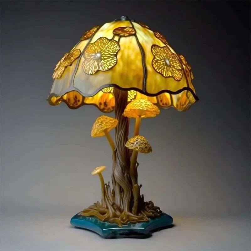 Stained Glass Table Lamp – Enchanting Mushroom & Flower Bedside Lamp, Decorative Night Light, 8 Designs – DreamGlow - Nalani - Fashion Clothing and Decor