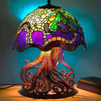 Stained Glass Table Lamp – Enchanting Mushroom & Flower Bedside Lamp, Decorative Night Light, 8 Designs – DreamGlow - Nalani - Fashion Clothing and Decor