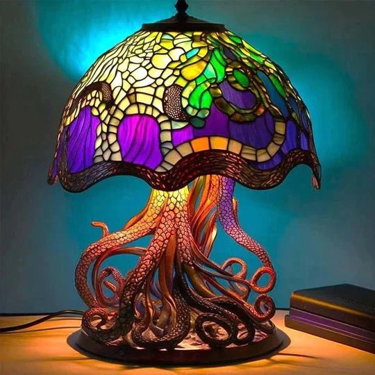 Stained Glass Table Lamp – Enchanting Mushroom & Flower Bedside Lamp, Decorative Night Light, 8 Designs – DreamGlow - Nalani - Fashion Clothing and Decor