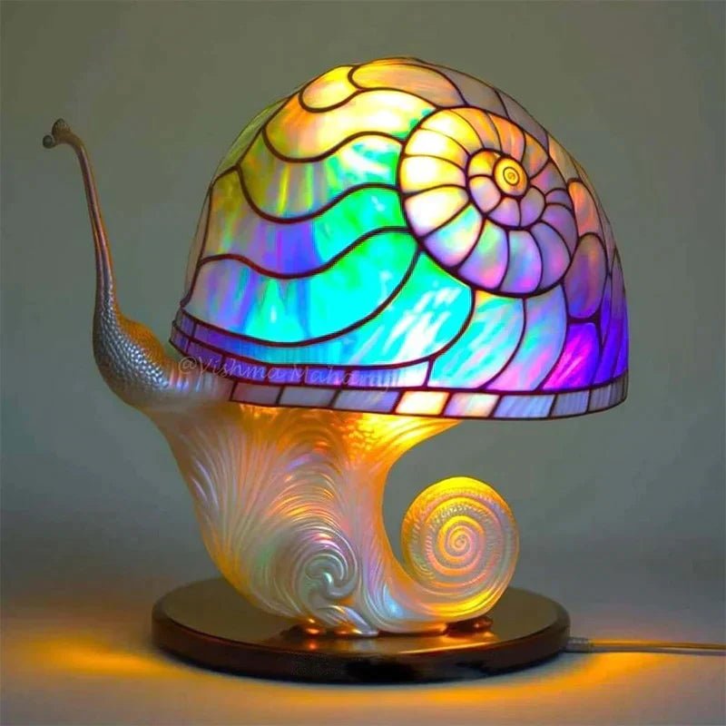 Stained Glass Table Lamp – Enchanting Mushroom & Flower Bedside Lamp, Decorative Night Light, 8 Designs – DreamGlow - Nalani - Fashion Clothing and Decor
