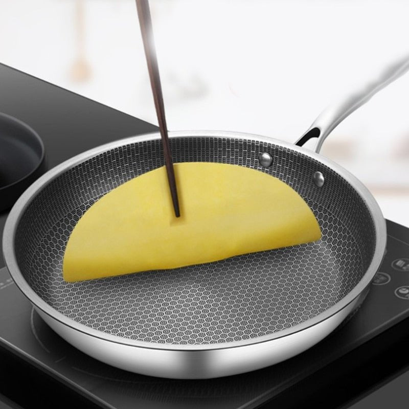 Stainless Steel Non-Stick Frying Pan – Scratch-Resistant Honeycomb Skillet, 7-Ply, Induction & Oven Safe, PFOA-Free - Nalani - Fashion Clothing and Decor