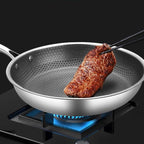 Stainless Steel Non-Stick Frying Pan – Scratch-Resistant Honeycomb Skillet, 7-Ply, Induction & Oven Safe, PFOA-Free - Nalani - Fashion Clothing and Decor