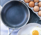 Stainless Steel Non-Stick Frying Pan – Scratch-Resistant Honeycomb Skillet, 7-Ply, Induction & Oven Safe, PFOA-Free - Nalani - Fashion Clothing and Decor