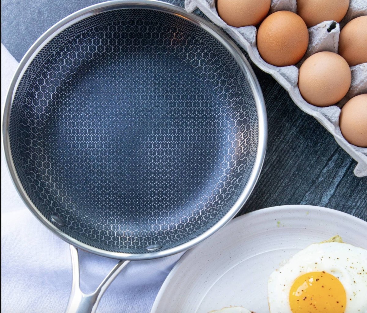 Stainless Steel Non-Stick Frying Pan – Scratch-Resistant Honeycomb Skillet, 7-Ply, Induction & Oven Safe, PFOA-Free - Nalani - Fashion Clothing and Decor