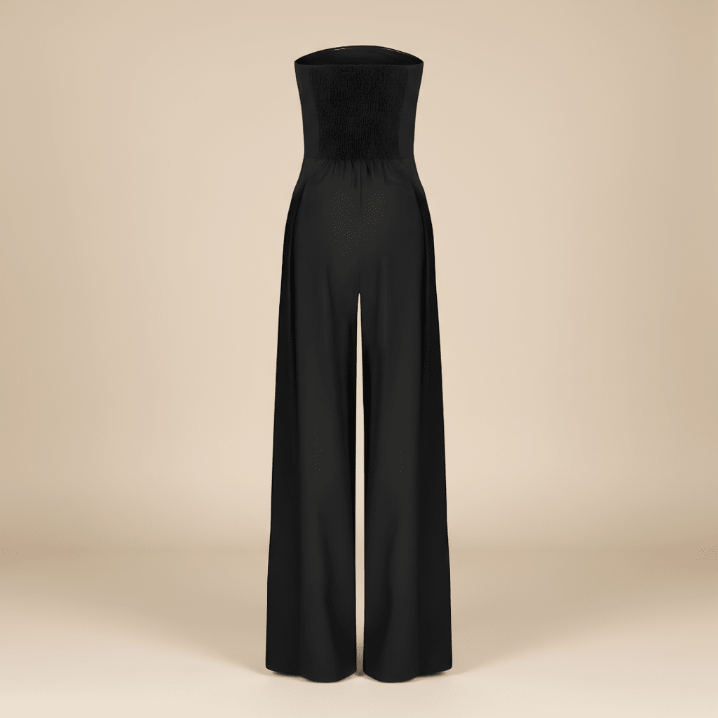 Strapless Jumpsuit With Wide Leg Silhouette And Structured Bodice - Nalani - UK and AUS Fashion Clothing and Decor
