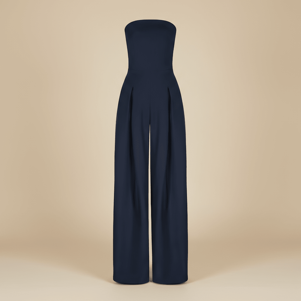 Strapless Jumpsuit With Wide Leg Silhouette And Structured Bodice - Nalani - UK and AUS Fashion Clothing and Decor