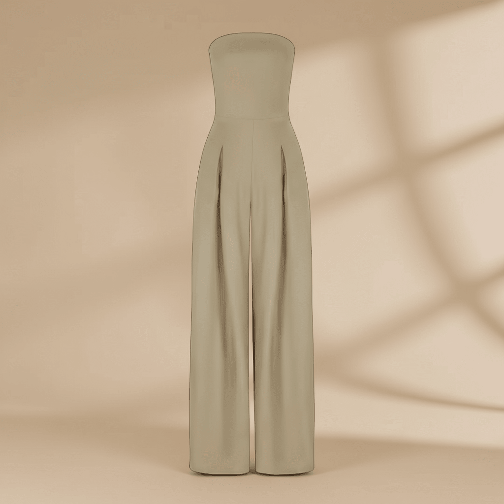 Strapless Jumpsuit With Wide Leg Silhouette And Structured Bodice - Nalani - UK and AUS Fashion Clothing and Decor