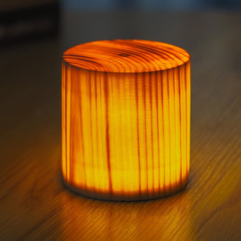 Stylish LED Table Lamp – Cordless Wood-Look Night Light, Rechargeable Touch Lamp for Nightstand & Desk, 3 Shapes – WoodGlow - Nalani - Fashion Clothing and Decor
