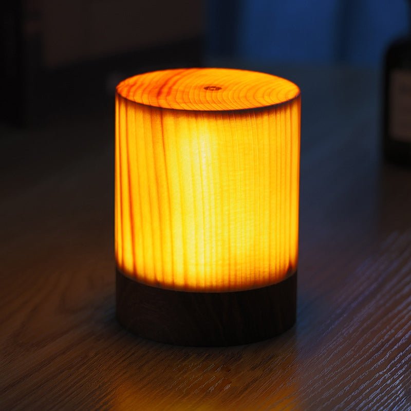 Stylish LED Table Lamp – Cordless Wood-Look Night Light, Rechargeable Touch Lamp for Nightstand & Desk, 3 Shapes – WoodGlow - Nalani - Fashion Clothing and Decor