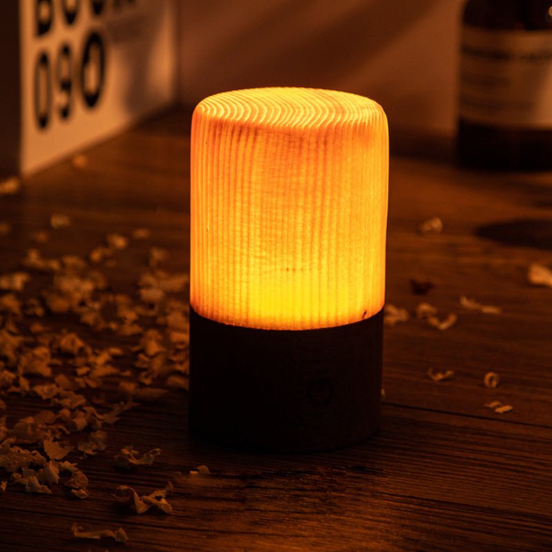 Stylish LED Table Lamp – Cordless Wood-Look Night Light, Rechargeable Touch Lamp for Nightstand & Desk, 3 Shapes – WoodGlow - Nalani - Fashion Clothing and Decor