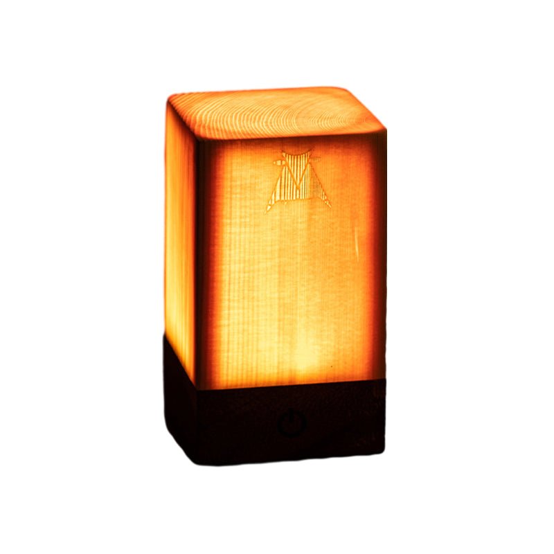 Stylish LED Table Lamp – Cordless Wood-Look Night Light, Rechargeable Touch Lamp for Nightstand & Desk, 3 Shapes – WoodGlow - Nalani - Fashion Clothing and Decor
