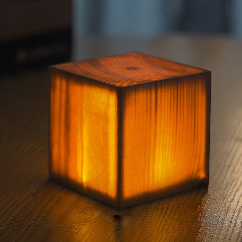 Stylish LED Table Lamp – Cordless Wood-Look Night Light, Rechargeable Touch Lamp for Nightstand & Desk, 3 Shapes – WoodGlow - Nalani - Fashion Clothing and Decor