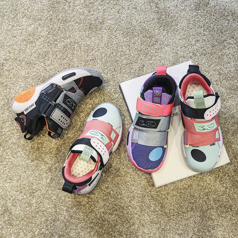 Stylish Velcro Sneakers for Boys Breathable Mesh Design - Nalani - UK Fashion Clothing and Decor