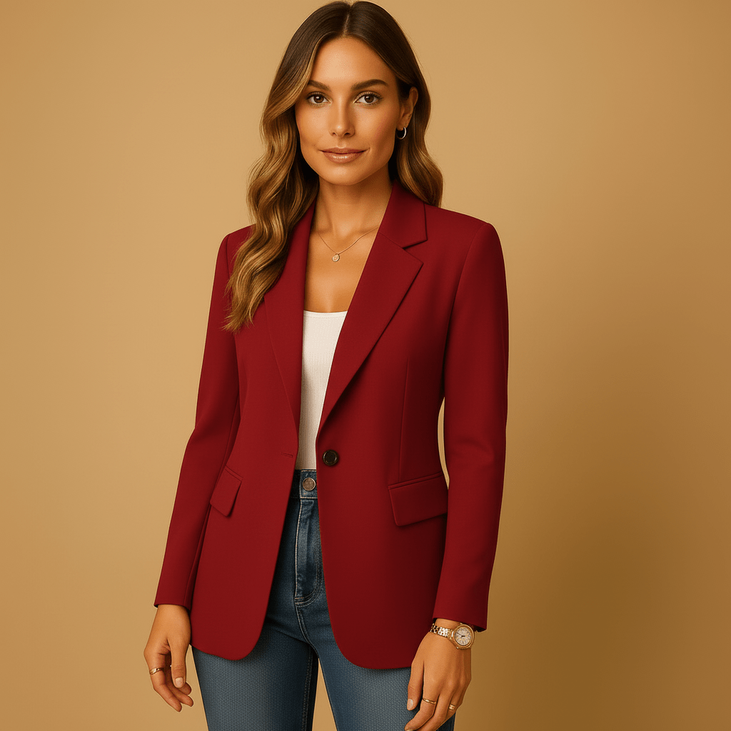 Tailored Single-Breasted Blazer – Women's Classic Blazer for Work & Occasions, 8 Colours, UK 8–18 – Charlotte - Nalani - Fashion Clothing and Decor