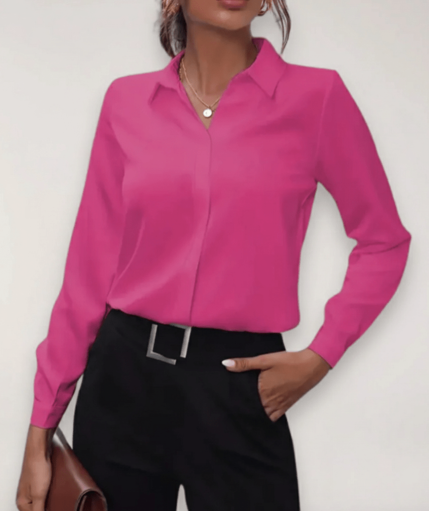 Tailored Womens Blouse Button Up Shirt For Work Daywear - Nalani - UK and AUS Fashion Clothing and Decor