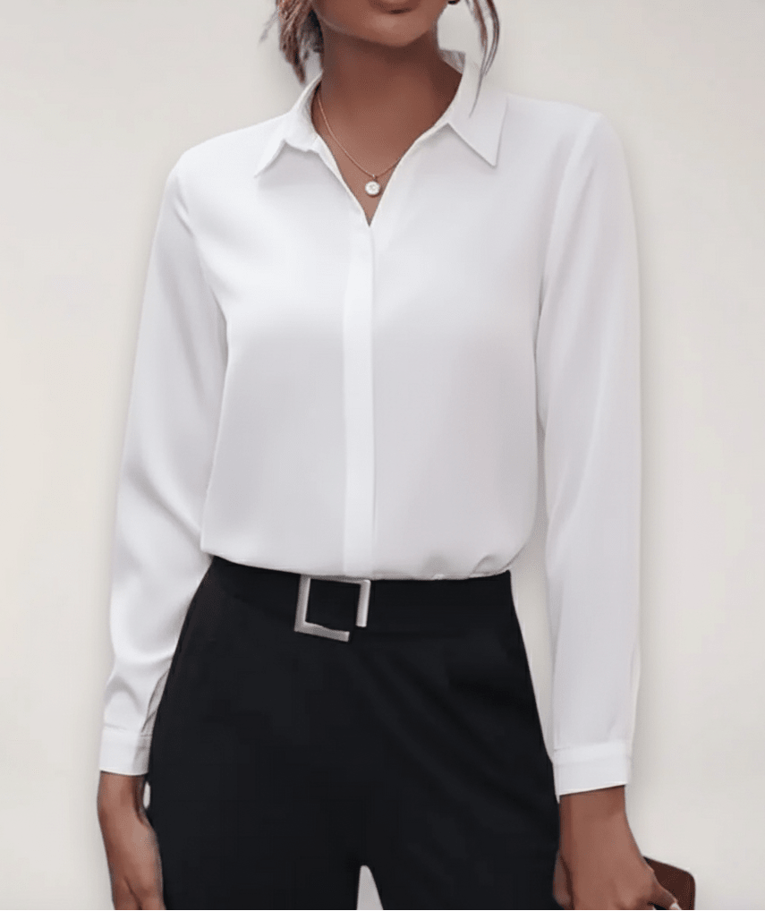 Tailored Womens Blouse Button Up Shirt For Work Daywear - Nalani - UK and AUS Fashion Clothing and Decor