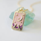 Tarot Card Necklace – Stainless Steel Tarot Pendant Necklace, Sun, Moon, Star & World, Each with Its Own Meaning – Amore - Nalani - Fashion Clothing and Decor