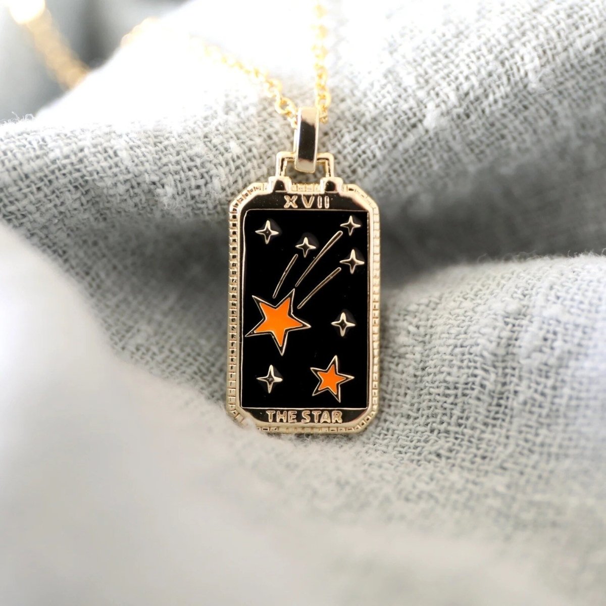 Tarot Card Necklace – Stainless Steel Tarot Pendant Necklace, Sun, Moon, Star & World, Each with Its Own Meaning – Amore - Nalani - Fashion Clothing and Decor