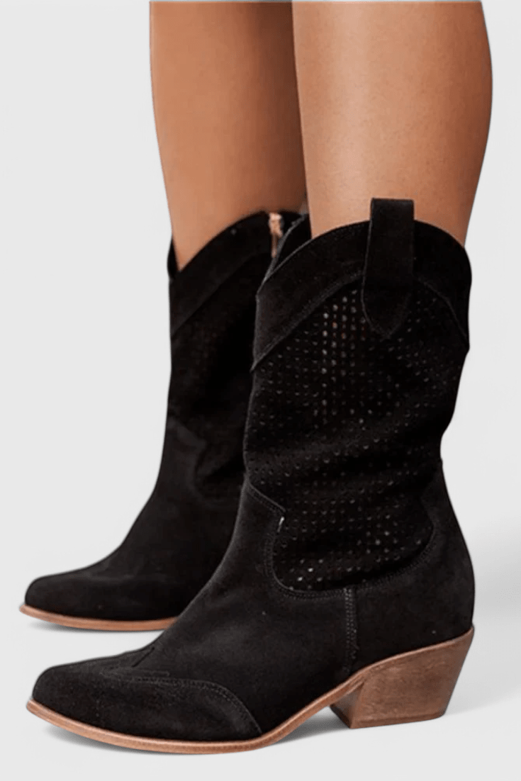 Tasana | Boots For Women | Western Style Block Heel - Nalani - Fashion Clothing and Decor