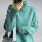 Tasana | Women's Diamond Knit Sweater - Textured Pullover - Nalani - Fashion Clothing and Decor