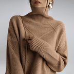 Tasana | Women's Diamond Knit Sweater - Textured Pullover - Nalani - Fashion Clothing and Decor