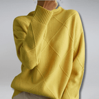 Tasana | Women's Diamond Knit Sweater - Textured Pullover - Nalani - Fashion Clothing and Decor