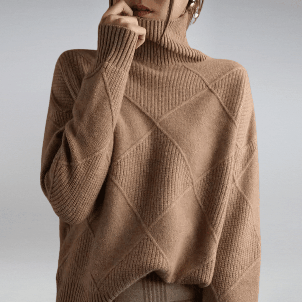 Tasana | Women's Diamond Knit Sweater - Textured Pullover - Nalani - Fashion Clothing and Decor