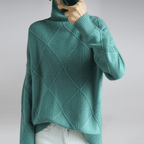 Tasana | Women's Diamond Knit Sweater - Textured Pullover - Nalani - Fashion Clothing and Decor