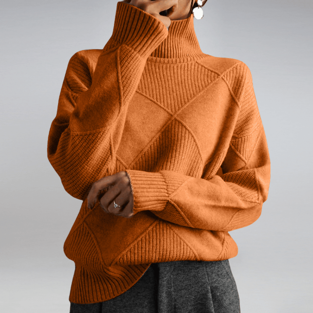 Tasana | Women's Diamond Knit Sweater - Textured Pullover - Nalani - Fashion Clothing and Decor