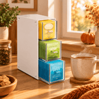 Tea & Kitchen Organizer with Drawer – Tea Bag Storage Box with 3 Drawers for Coffee Pods & Kitchen Items – Livvy - Nalani - Fashion Clothing and Decor