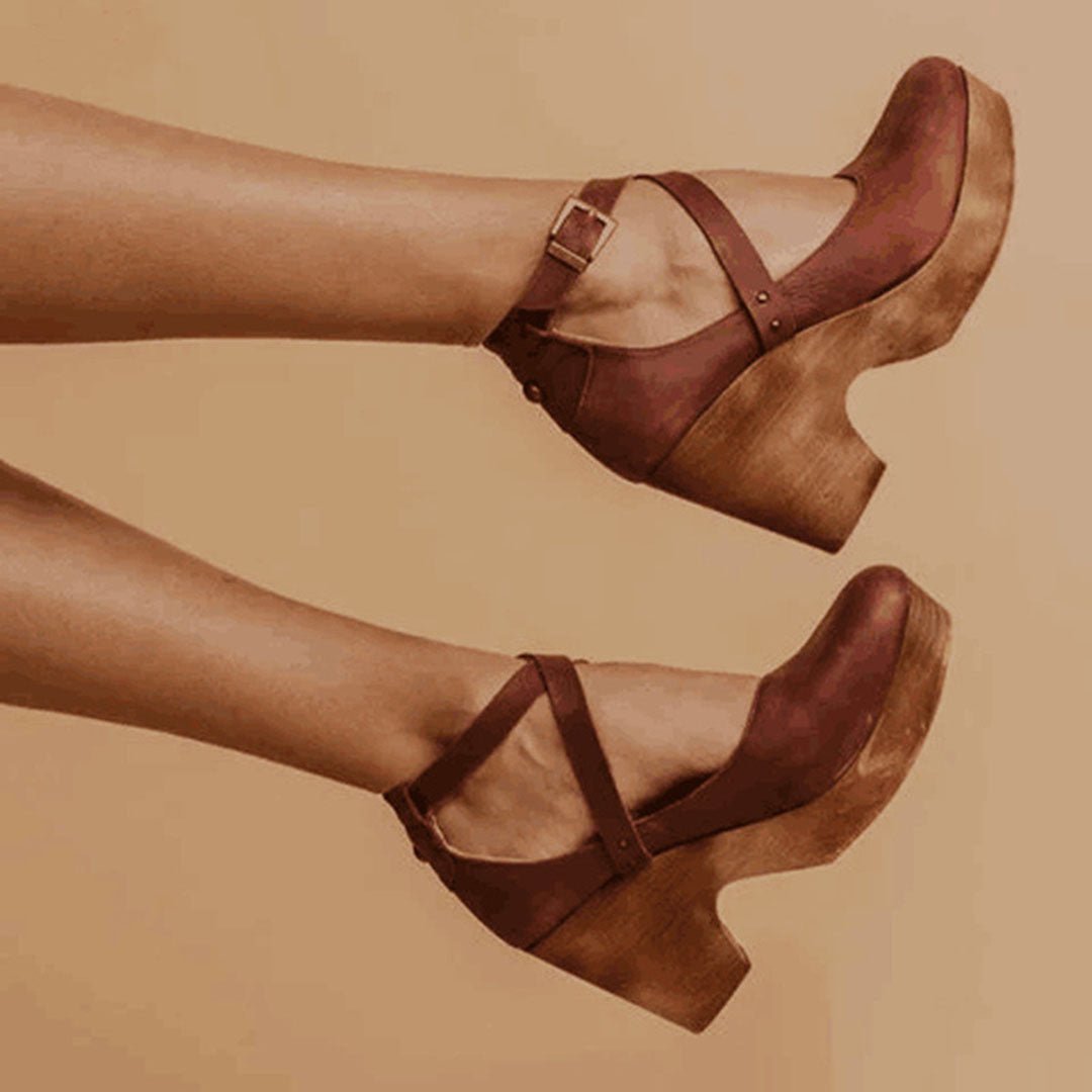 Teresa | Elegant Wedge Heels With Closed Toe And Ankle Strap For Women - Nalani - Fashion Clothing and Decor