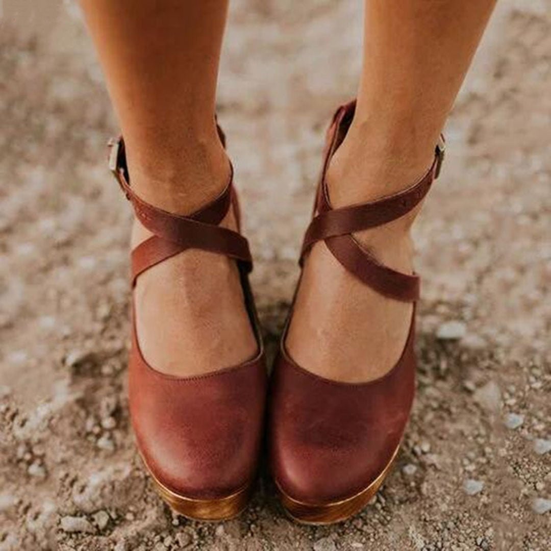 Teresa | Elegant Wedge Heels With Closed Toe And Ankle Strap For Women - Nalani - Fashion Clothing and Decor