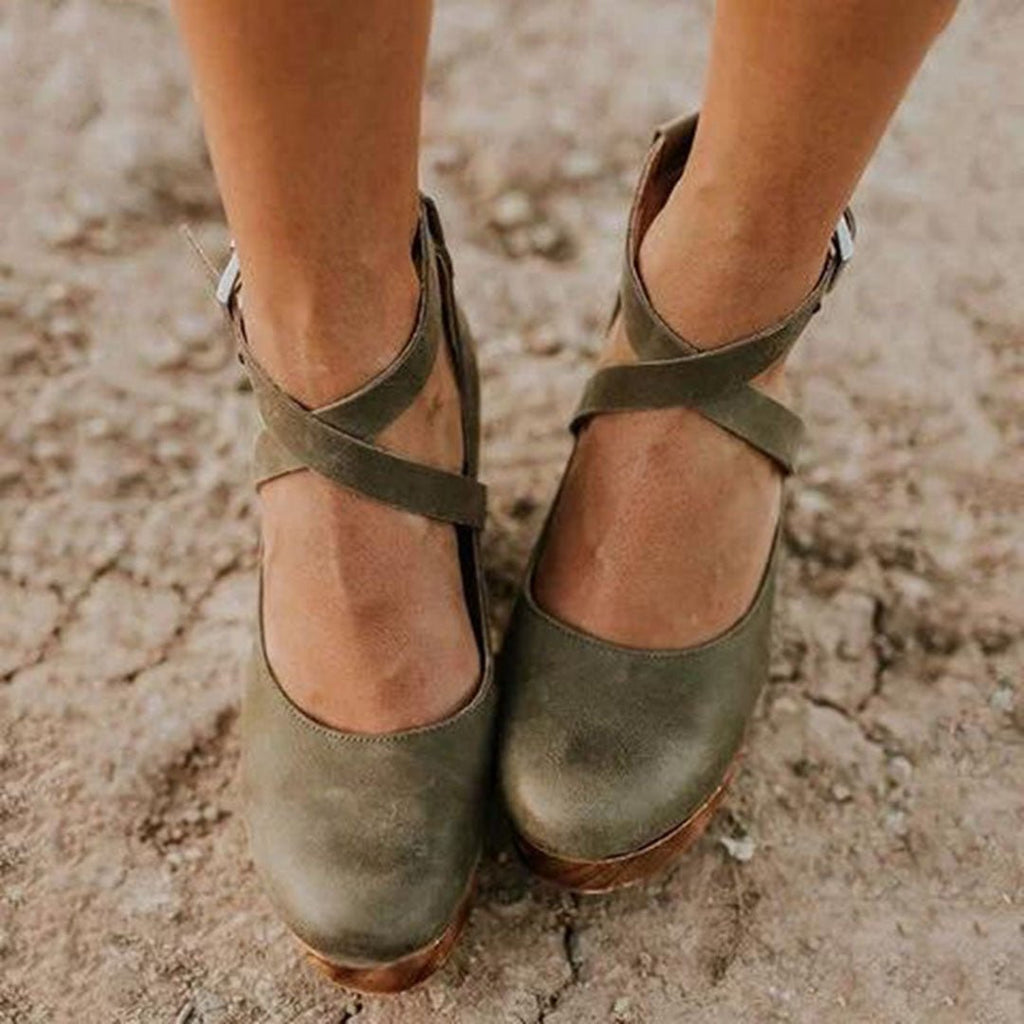 Teresa | Elegant Wedge Heels With Closed Toe And Ankle Strap For Women - Nalani - Fashion Clothing and Decor